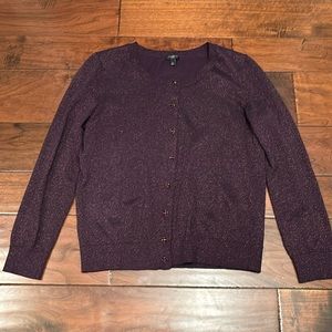 Talbots purple sparkle cardigan L petite